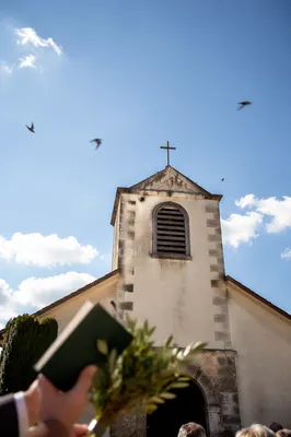 Country Church Bell Tower Under Blue Sky