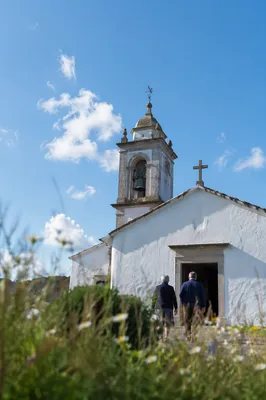 Countryside Church Bell Tower Under Blue Sky
