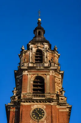 Historic Church Bell Tower Under Blue Sky