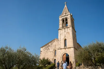 Old Stone Church Bell Tower Skyward