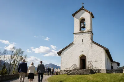 White Church Bell Tower Under Blue Sky