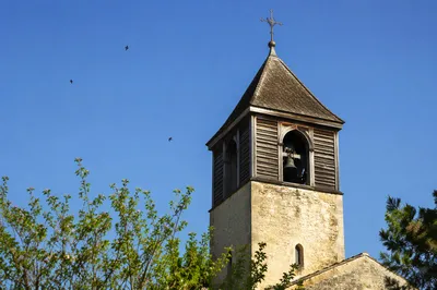 Countryside Church Bell Tower Under Blue Sky