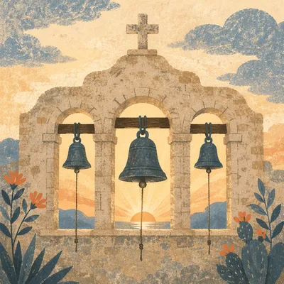 Historic Church Bell Tower at Sunrise