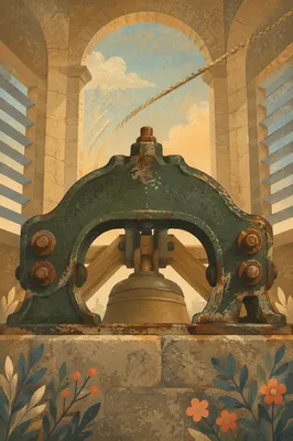 Historic Church Bell Tower Sunday Morning
