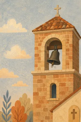 Sunday Morning Church Bell Tower View