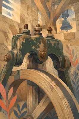 Sunday Morning Church Bell Tower Mechanism