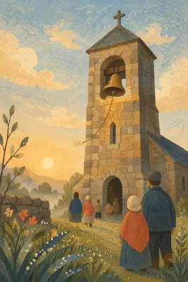 Sunday Morning Church Bell Tower Glow