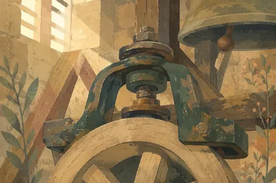 Sunday Morning Church Bell Tower Mechanism