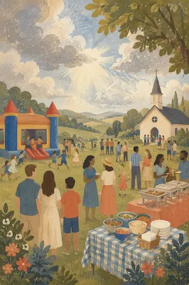 Welcoming Church Block Party on Green Lawn