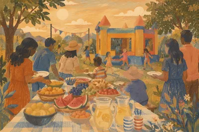 Summer Church Block Party at Sunset