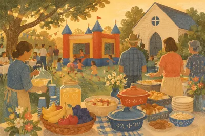 Church Block Party with Bounce House