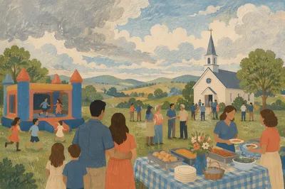 Welcoming Church Block Party on Green Lawn