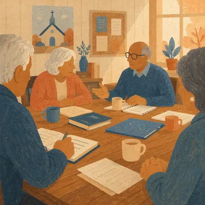 Warm Church Board Meeting Discussion Scene