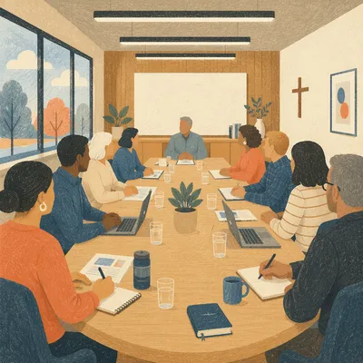 Church Elder Board Meeting Discussion Scene