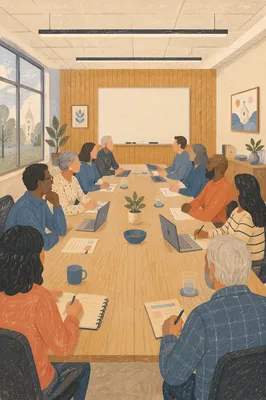 Church Elder Board Meeting Discussion Scene