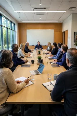 Church Board Meeting with Elders Discussing