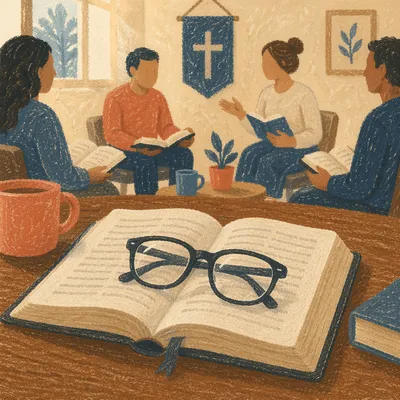 Church Book Club Reading Circle Close-Up