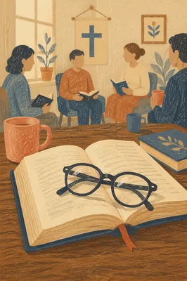 Church Book Club Reading Table Scene