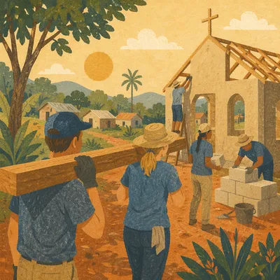 Overseas Volunteers Building Rural Church Together