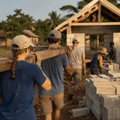 Overseas Volunteers Building Rural Church Together