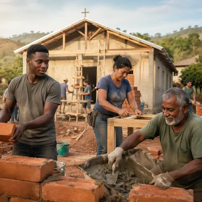 Overseas Volunteers Building Rural Church Together