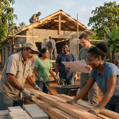 Overseas Volunteers Building Rural Church Together
