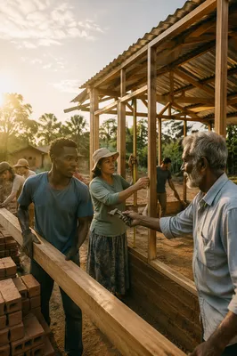 Volunteers Building Rural Community Church