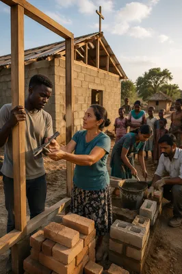 Volunteers Building Rural Community Chapel Together