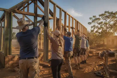 Overseas Volunteers Building a Rural Church