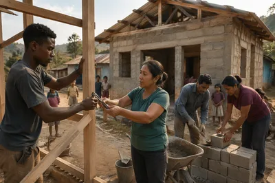 Volunteers Building Rural Community Chapel Together