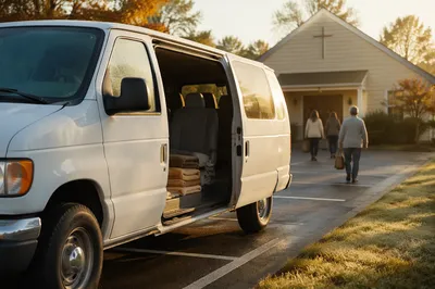Church Passenger Van on Sunday Morning