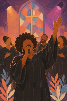 Joyful Gospel Choir Singing in Church