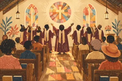 Joyful Gospel Choir in Warm Sanctuary