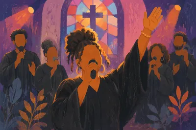 Joyful Gospel Choir Singing in Church