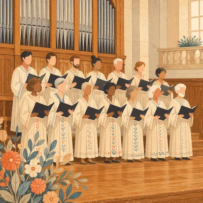 Traditional Church Choir in Sanctuary Robes