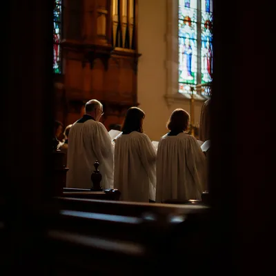 Church Choir Singing in Quiet Sanctuary