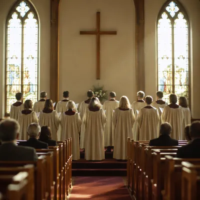 Church Choir Singing in Quiet Sanctuary