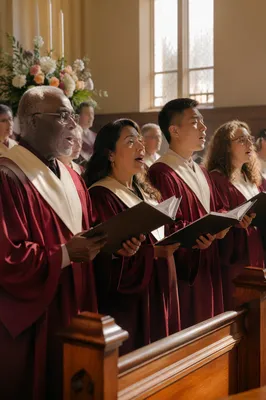 Church Choir Rehearsal in Morning Sanctuary