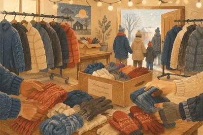 Winter Church Coat Drive Fellowship Hall