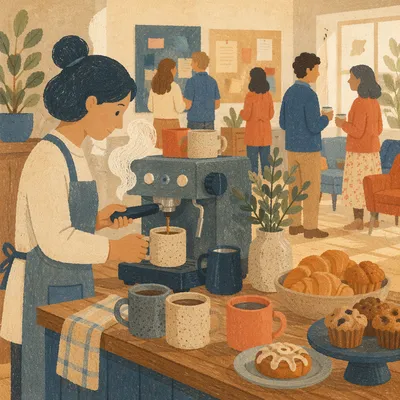 Welcoming Church Coffee Bar Fellowship Scene