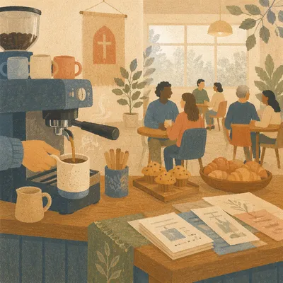 Welcoming Church Coffee Bar Fellowship Scene