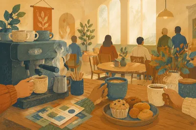 Welcoming Church Coffee Bar Fellowship Scene