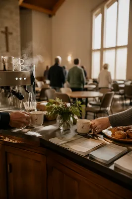 Welcoming Church Coffee Bar Fellowship Scene