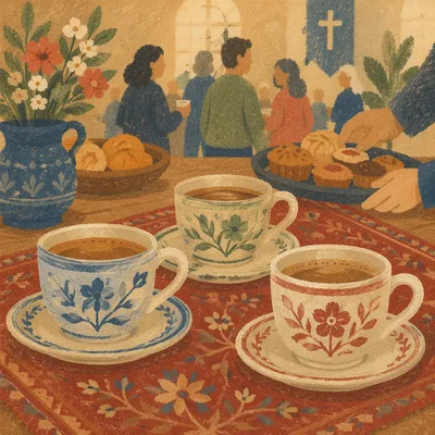 Church Coffee Fellowship After Service Gathering