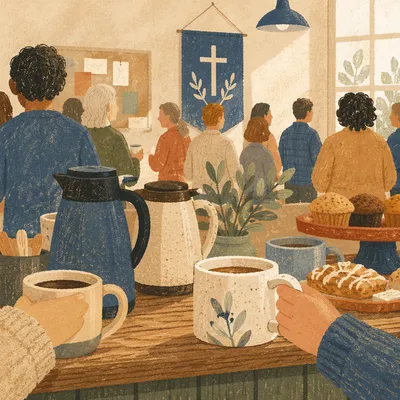 Warm Church Coffee Fellowship After Service
