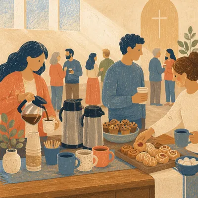 Welcoming Church Coffee Fellowship After Service