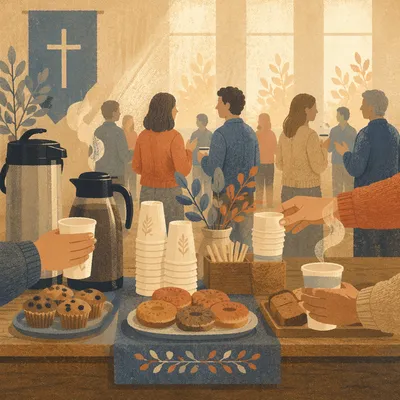 Warm Church Coffee Fellowship After Service