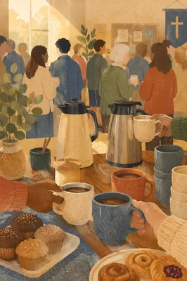 Welcoming Church Coffee Fellowship After Service