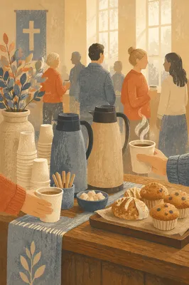 Welcoming Church Coffee Fellowship After Service