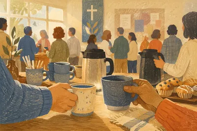 Warm Church Coffee Fellowship After Service